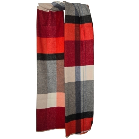 V. FRAAS ECO CASHMINK SCARF COLORFUL PLAID O/S NWOT - Picture 1 of 4